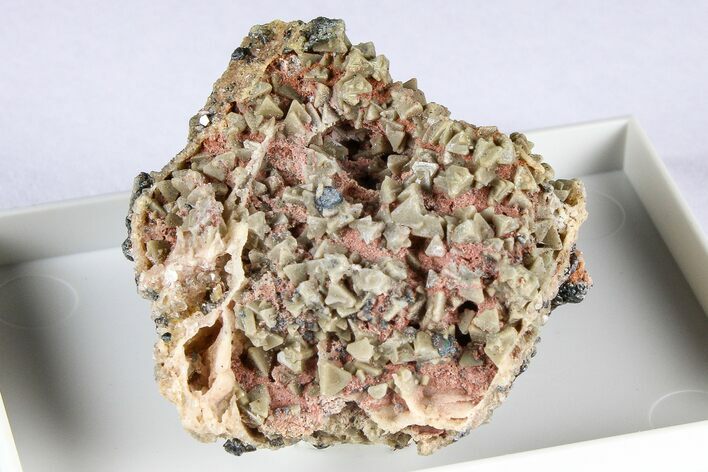 Tetrahedral Zunyite Crystal Cluster w/ Hematite - Iran #380204